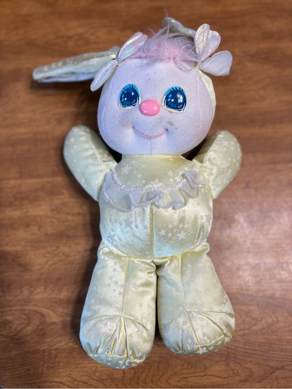 VTG 1989 Mattel PJ Sparkles Sparklin Yellow Bunny Plush doll
